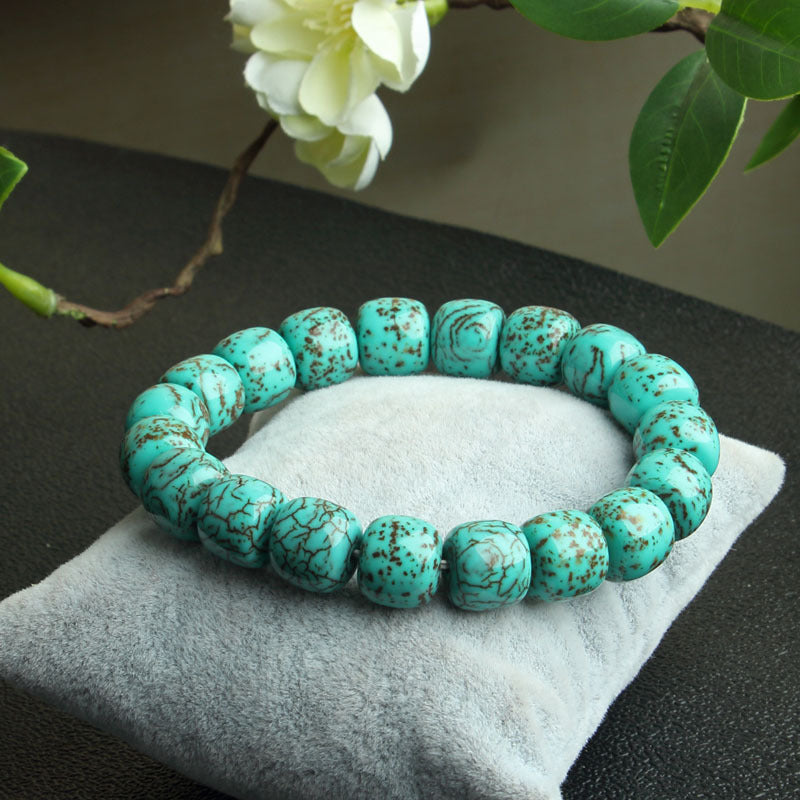 High Porcelain Turquoise Explosion Flower Round Beads Bead Glaze Bracelets