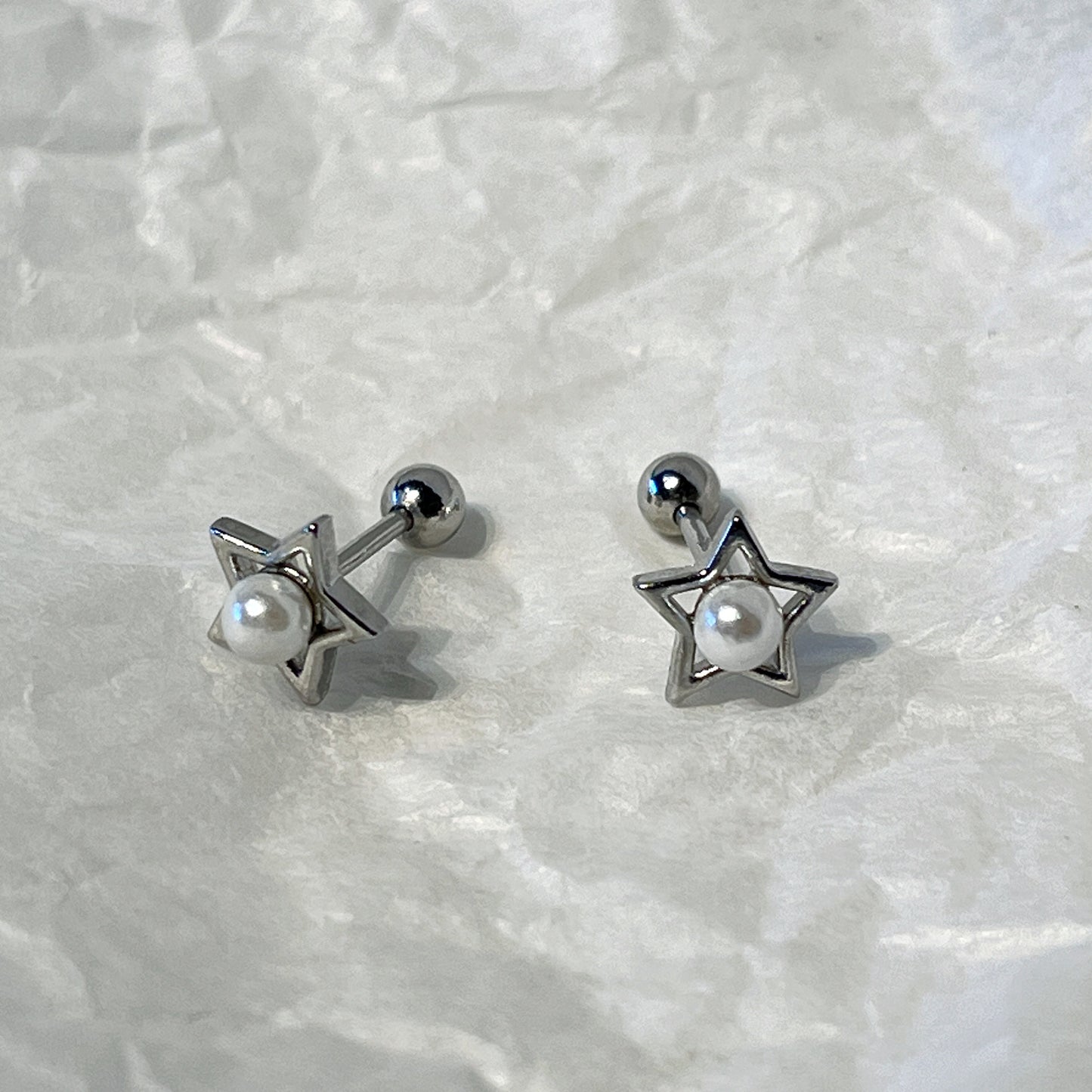 Five-pointed Star Screw Freshwater Bone Nail Niche High Sense Female Earrings