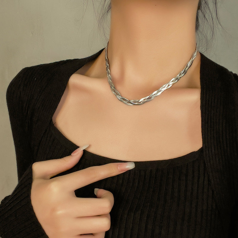 Women's Titanium Steel Three-color Hand-woven For Trendy Necklaces