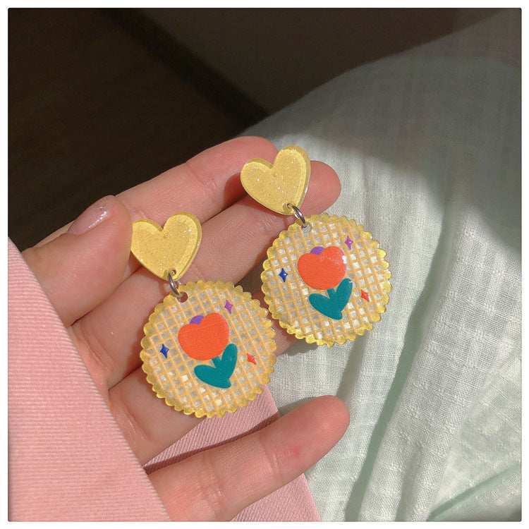 Dopamine Ear Clips Color Temperament Teenage Stud Earrings