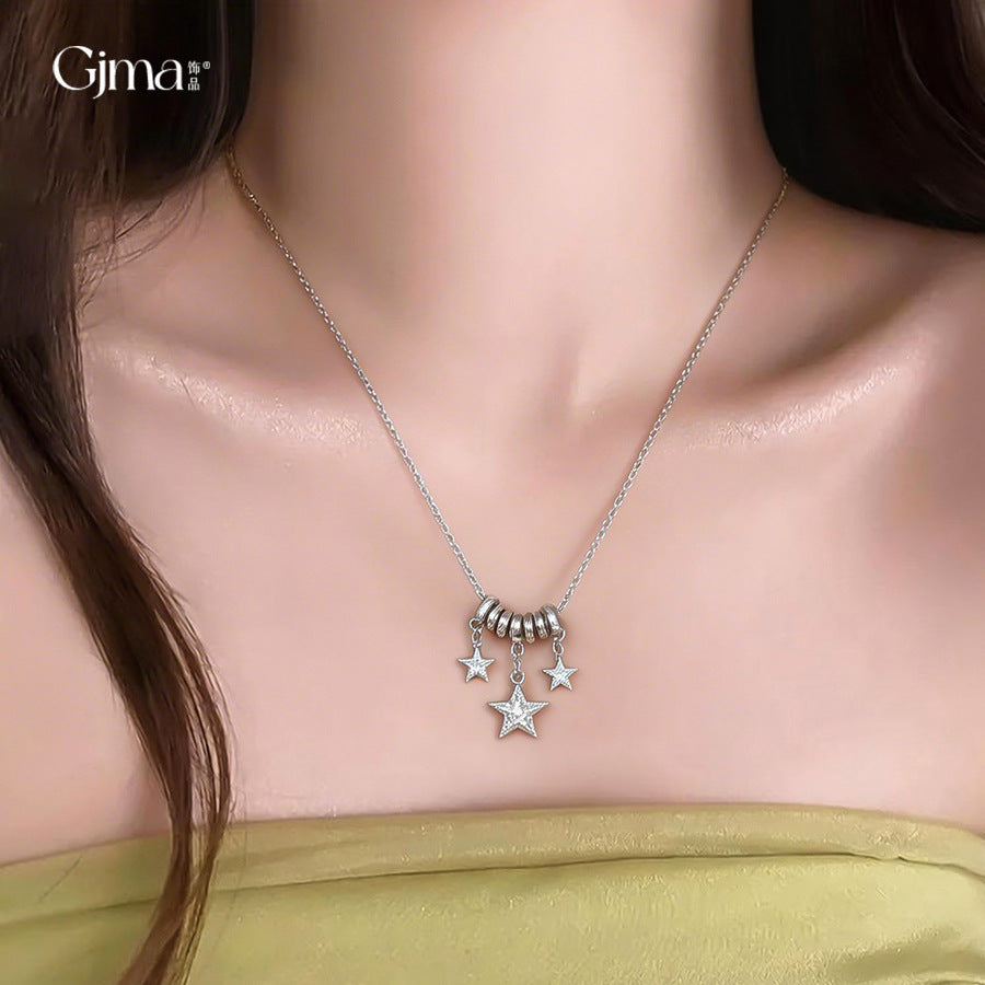 Round Star Light Luxury Minority Clavicle Necklaces
