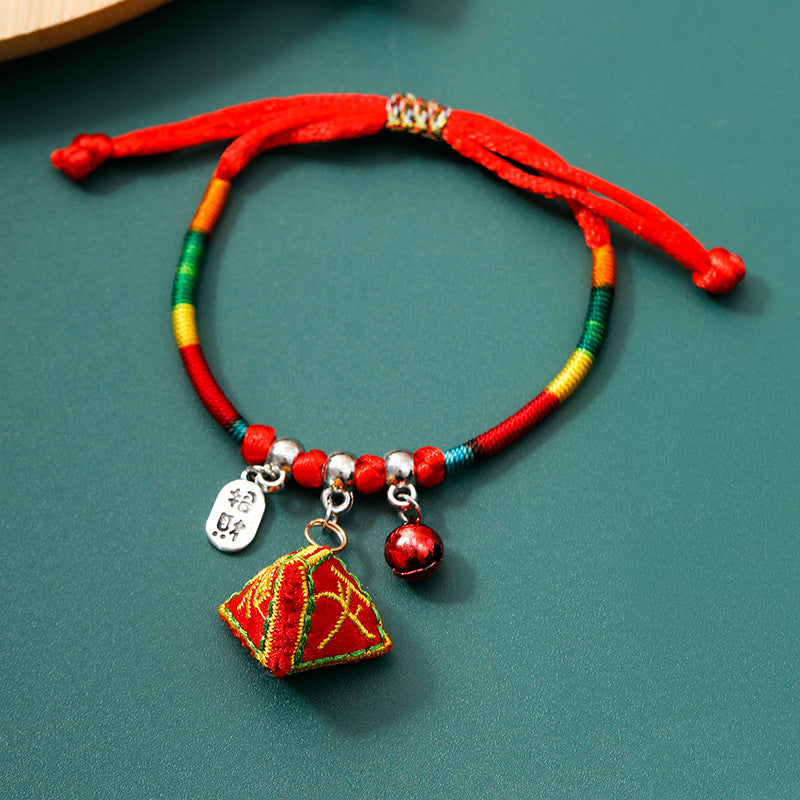 Children's Dragon Boat Festival Colorful Rope Blessing Carrying Strap Hand-woven Red Bracelet
