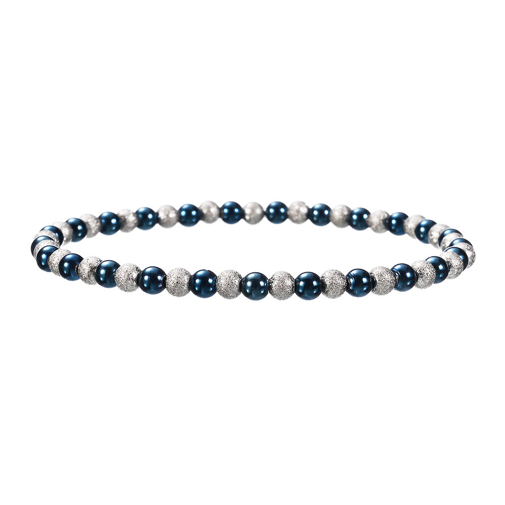 Sand Shiny Mixed Colored Golden Ball Waterproof Colorfast Stainless Steel Bracelet