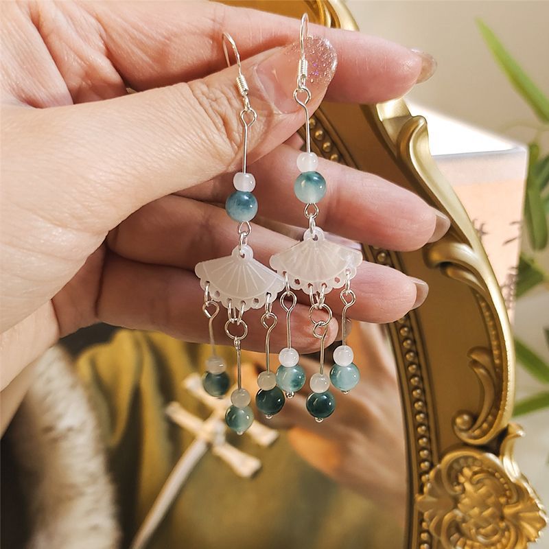 Women's Chinese Style Fan-shaped Retro Cheongsam Ear Earrings