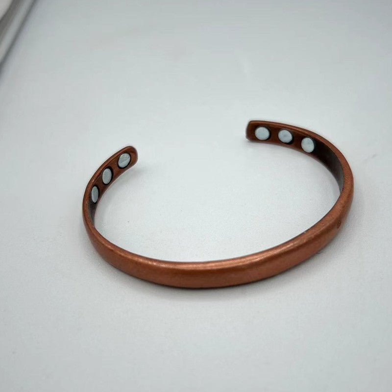 Jingling Retro Pure Copper Magnet Open-ended Bracelets