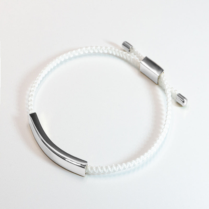 Steel Engraved Hollow Tube Couple Adjustable Inspirational Bracelets