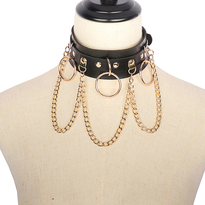 Punk Street Shooting Nightclub Chain Clavicle Bandana Necklaces