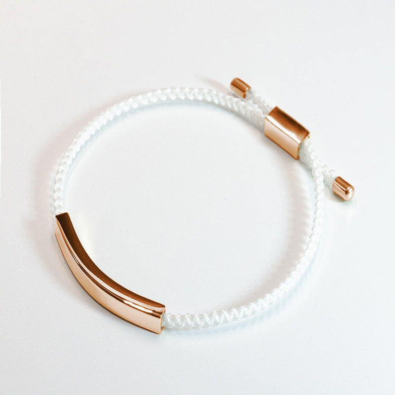 Steel Engraved Hollow Tube Couple Adjustable Inspirational Bracelets