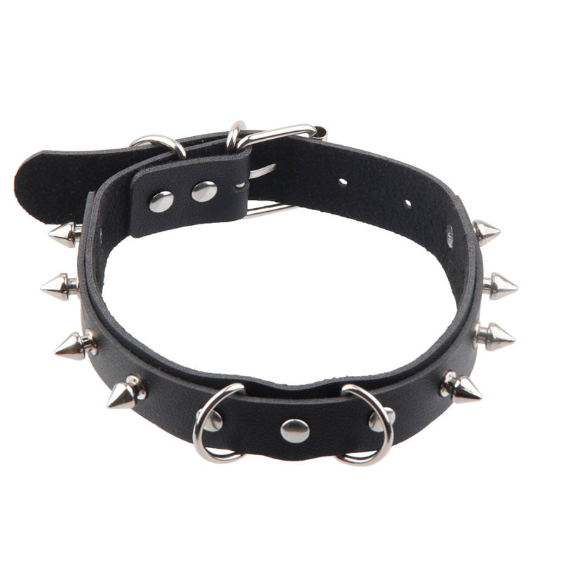 Fashion Creative Punk Exaggerated Leather Rivet Collar