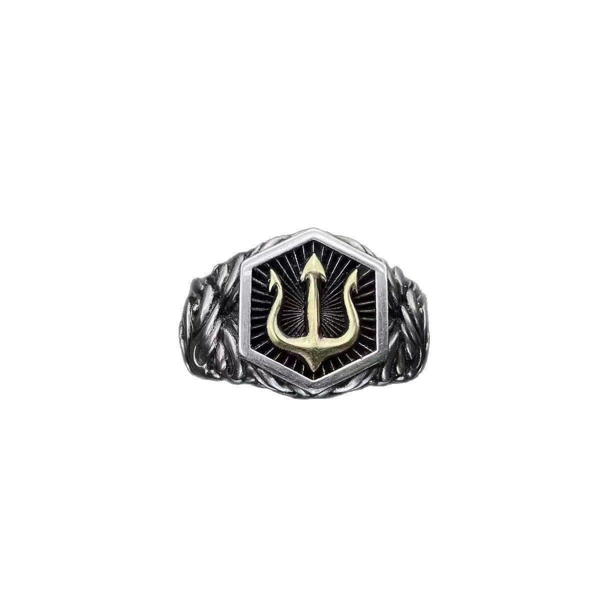 Men's Vintage Sea God Series Marine Trident Ring