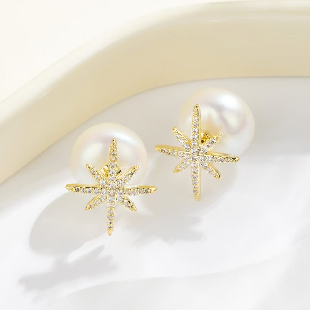 Fringe Personality Simple Snowflake Ear Female Stud Earrings