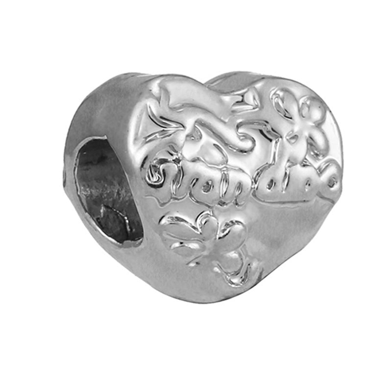 Alloy Large Hole Beads Hollowed Heart Shape Jewelry Accessories