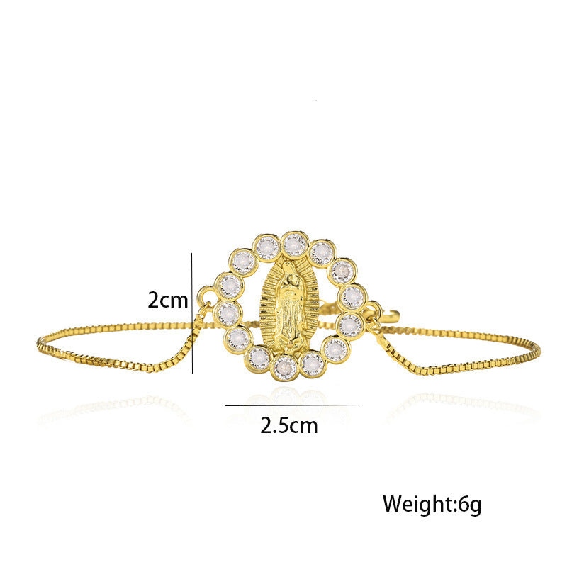 Minority Simple Senior Virgin Mary Zircon Bracelet