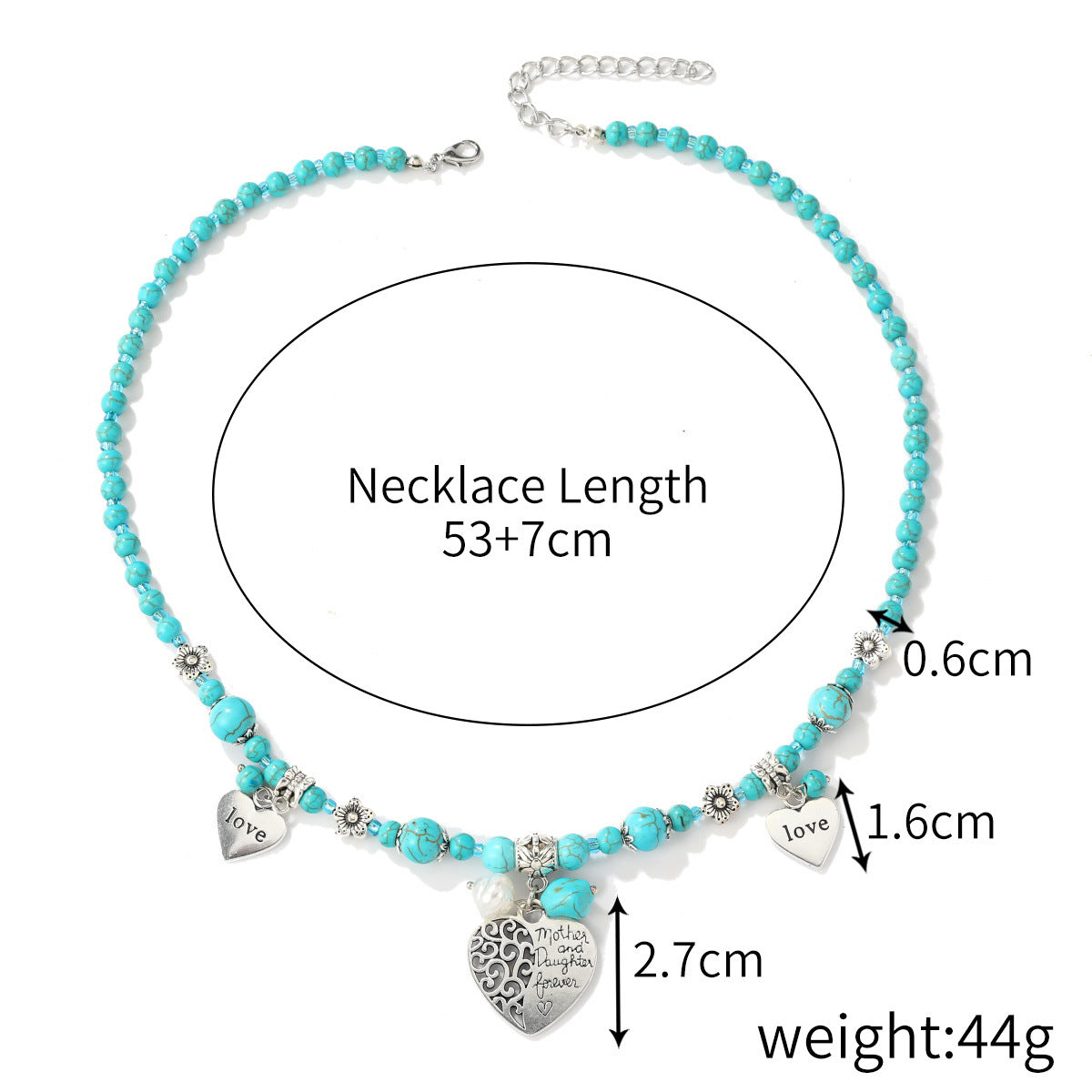 Bohemian Ethnic Style Turquoise Vintage Long Sweater Necklace