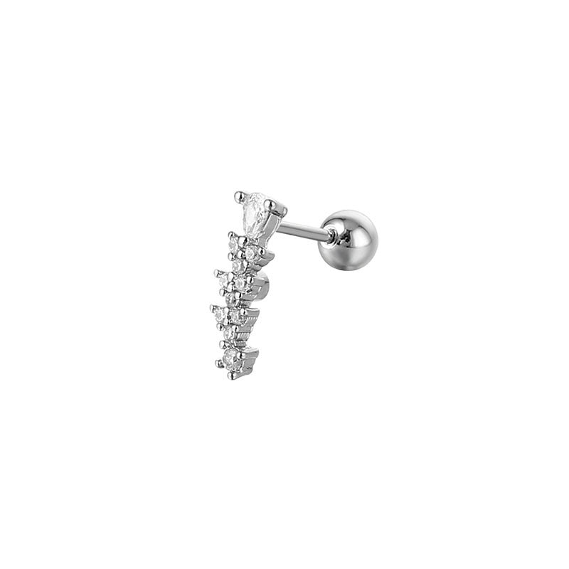 Women's Zircon Thread Double Twist Ear Bone Rings