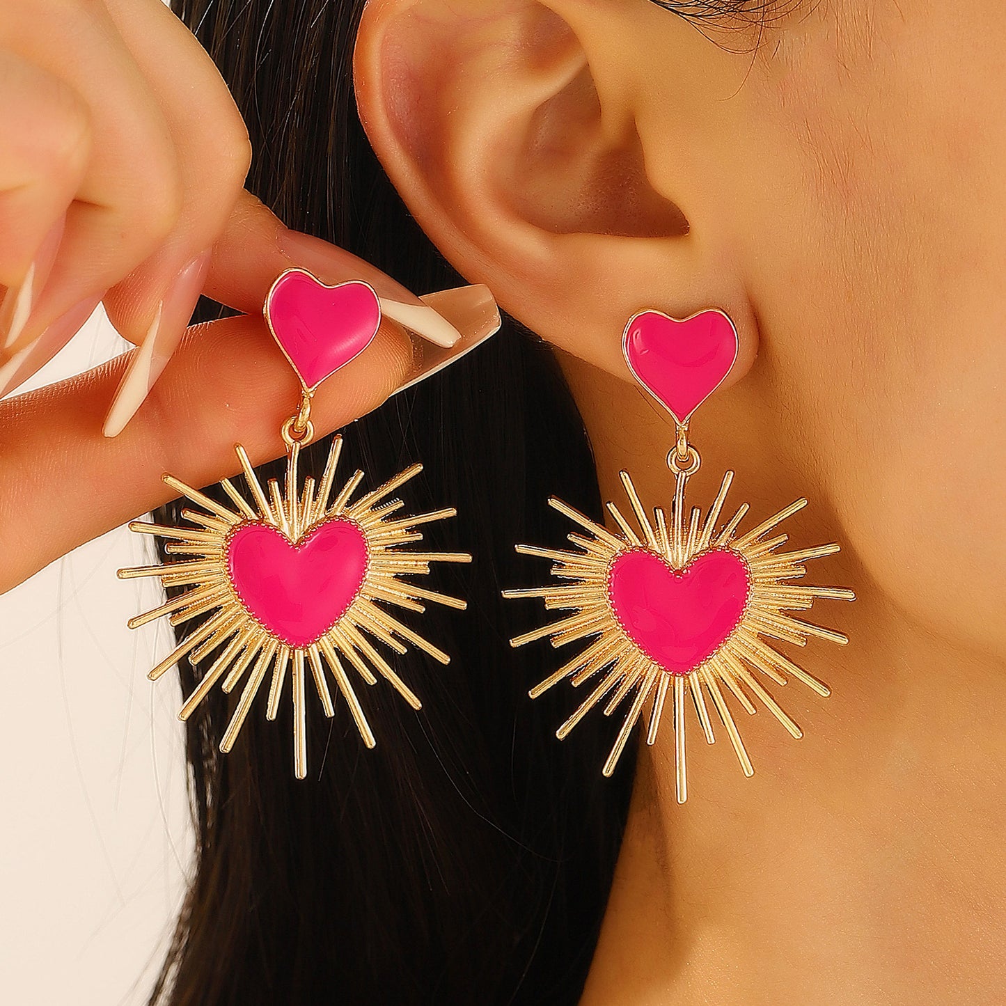 Fashion Exaggerated Sunflower Light Female Trend Party Earrings