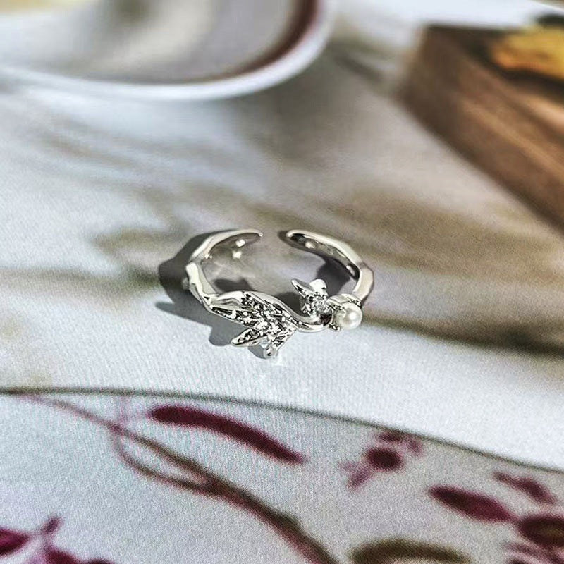 Irregular Texture Geometric Asterism Female Temperamental Minority Unique Design Index Rings
