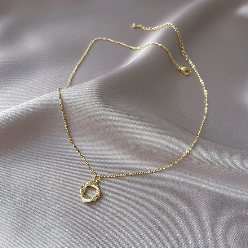 Micro Inlaid With Diamond Rose Simple Light Luxury Elegant High Necklace
