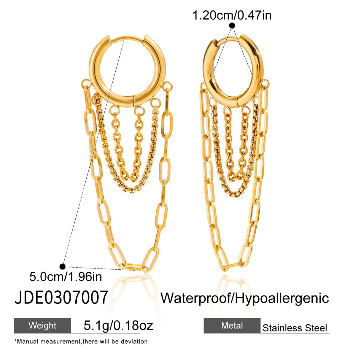 Women's Titanium Steel Tassel Light Luxury High-grade Earrings