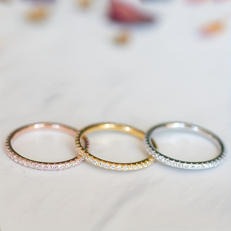 Creative Women's Sier Full Circle Diamond Ring