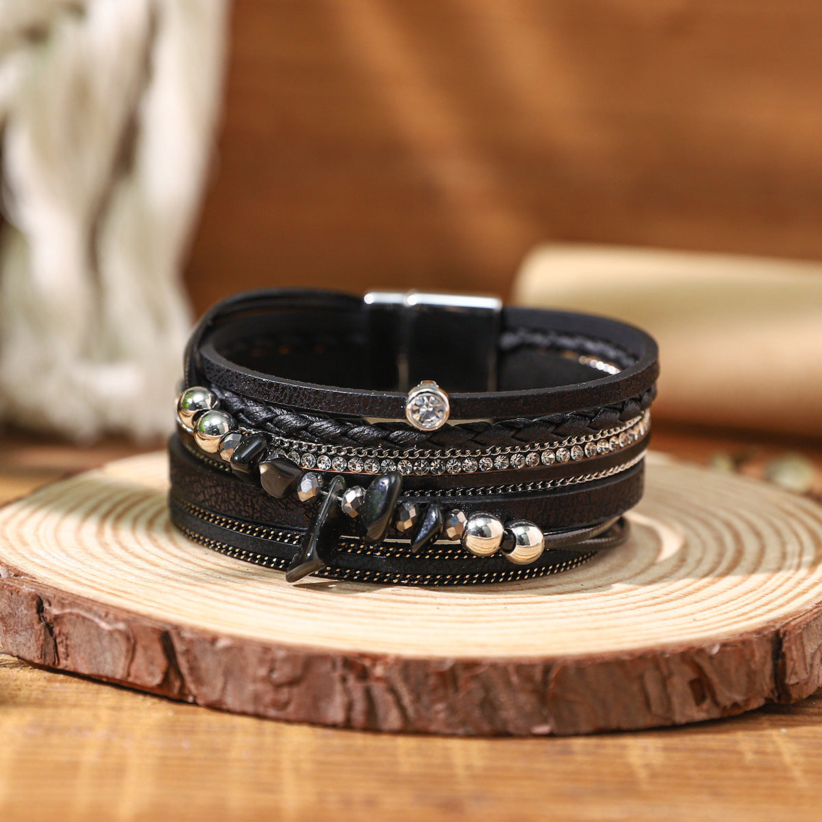 Twin Sense Leather Female Style Niche Design Bracelet
