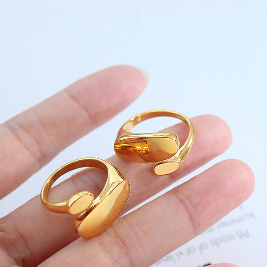 Retro Simple Glossy Craft Open Ornament Rings