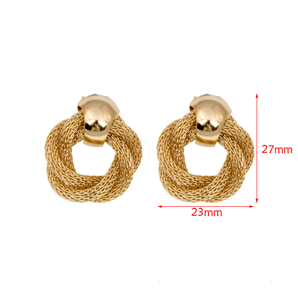 Women's Retro Hoop Hollow Tube Series Sister-in-law Earrings