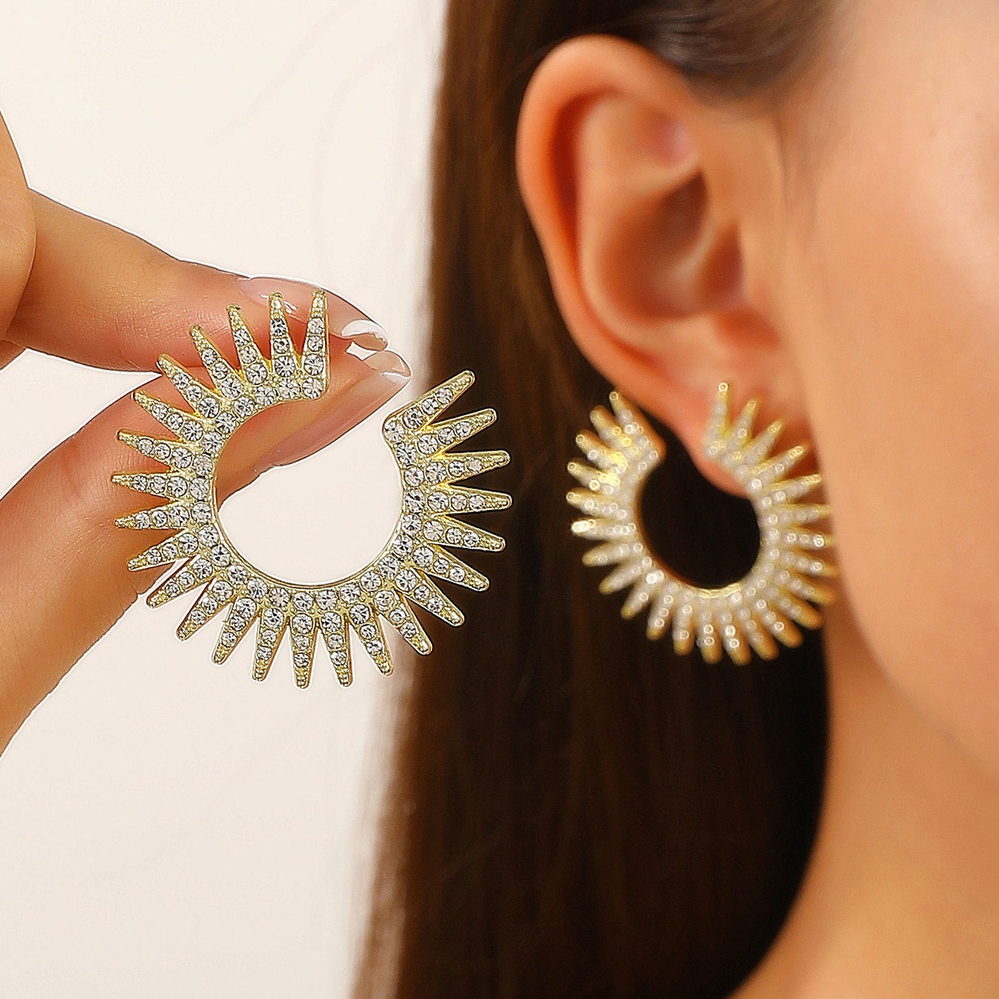 Fashion Exaggerated Sunflower Light Female Trend Party Earrings