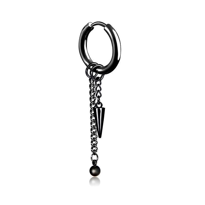 Men's Titanium Steel Ear Personalized Clips Long Earrings