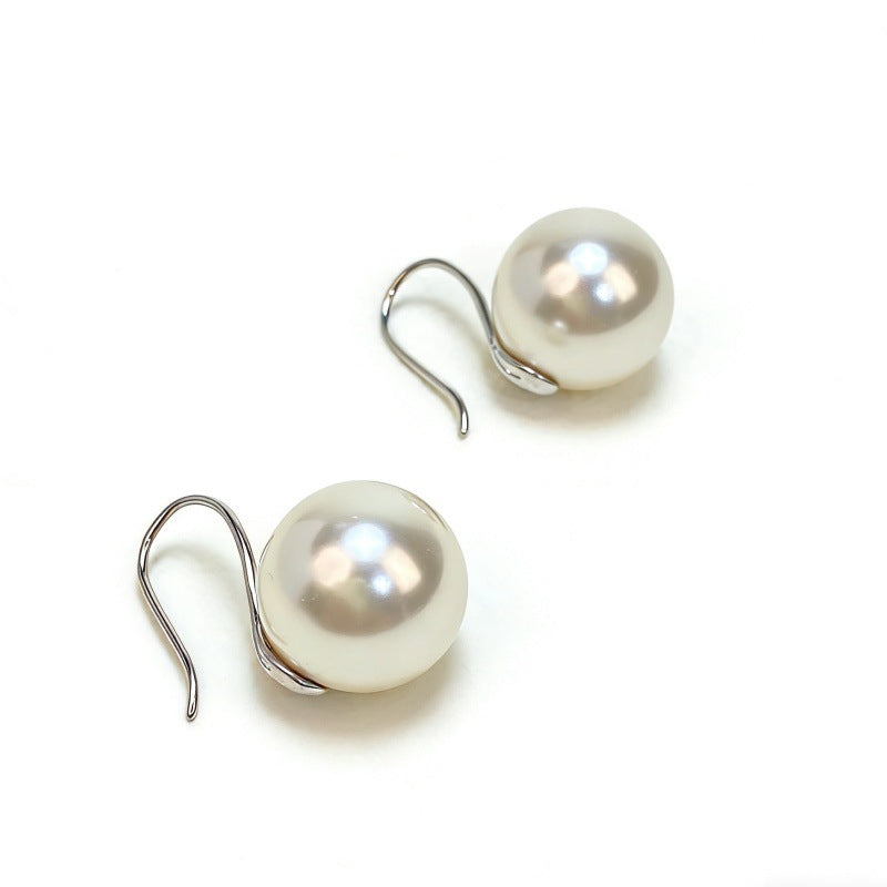 Women's Sterling Sier High Heels Pearl Temperamental Ear Hook