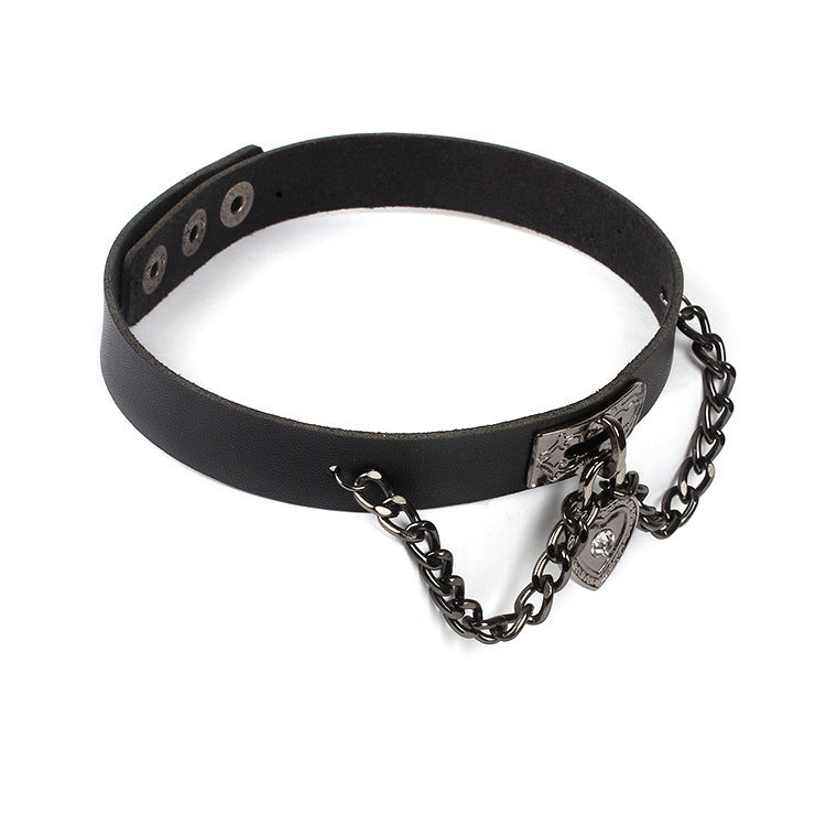 Dark Punk Love Leather Necklet Neckband Style Item Collar