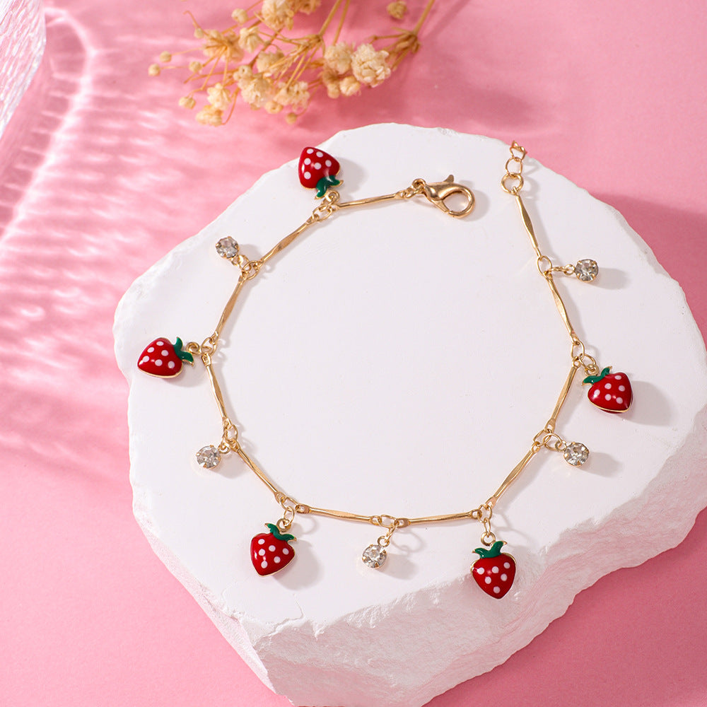 Women's Cute Fashion Strawberry Design High-grade Anklets