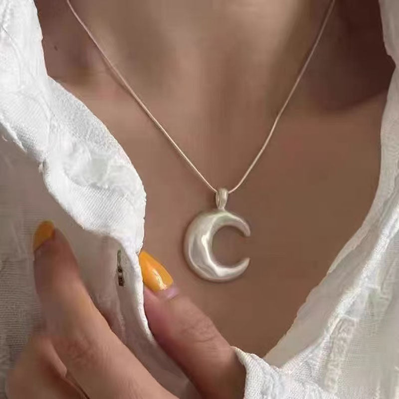 Sier Safety Lock Chinese Style White Necklace