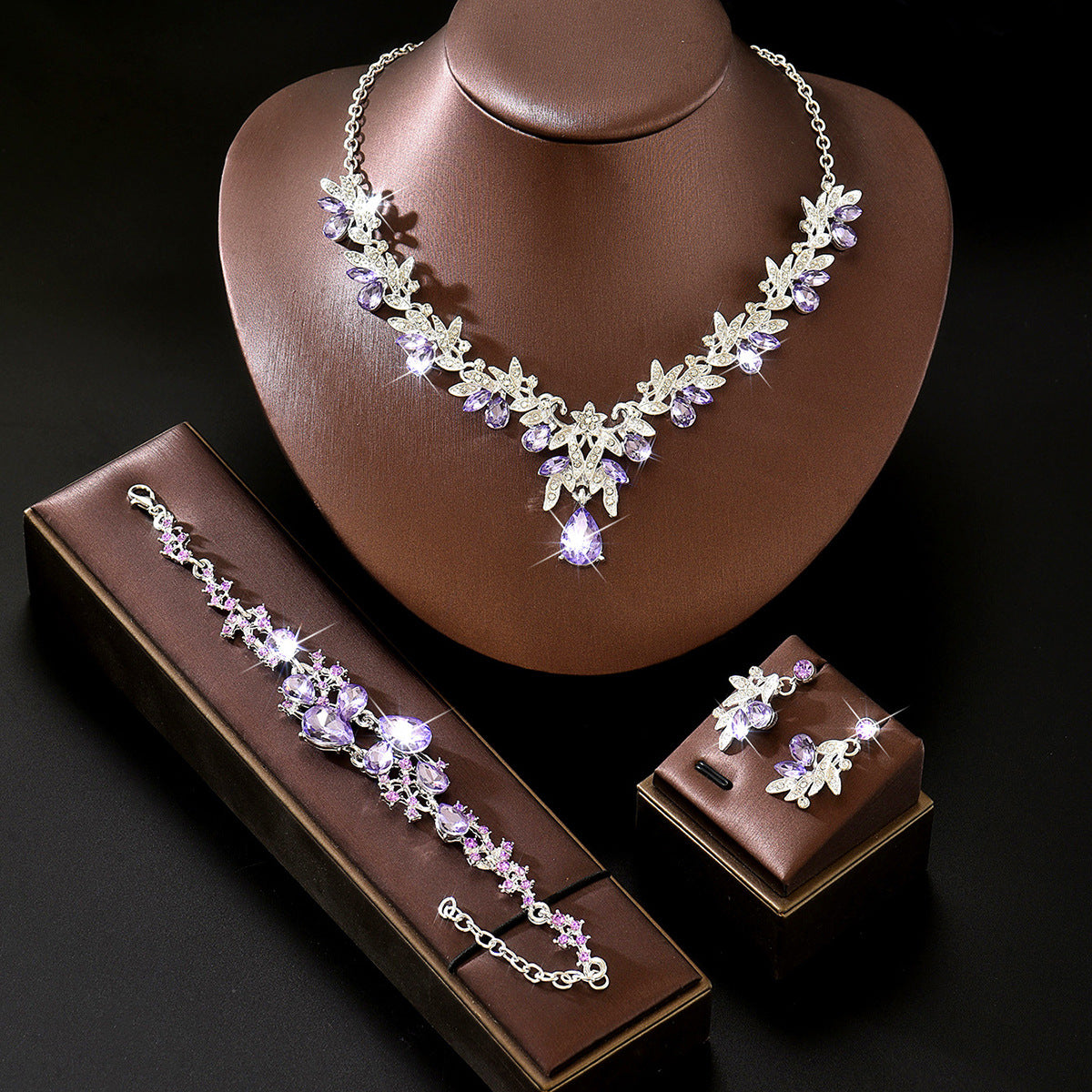 Women's Fresh Water Stringed Pearls Suite Joker Clavicle Chain Jewelry Set