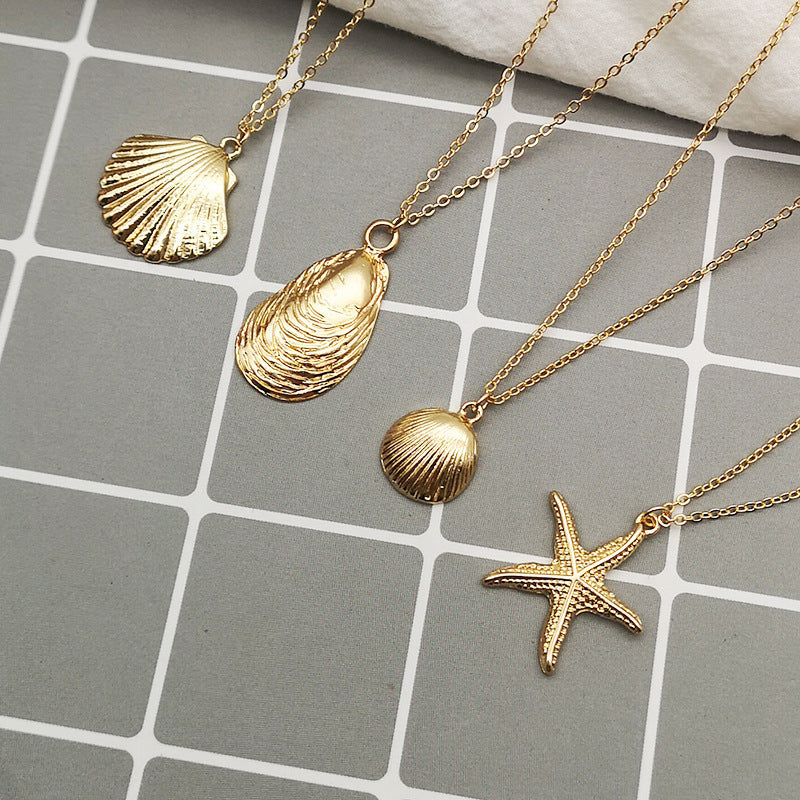 Summer Alloy Shell Exaggerated Personalized Marine Necklace