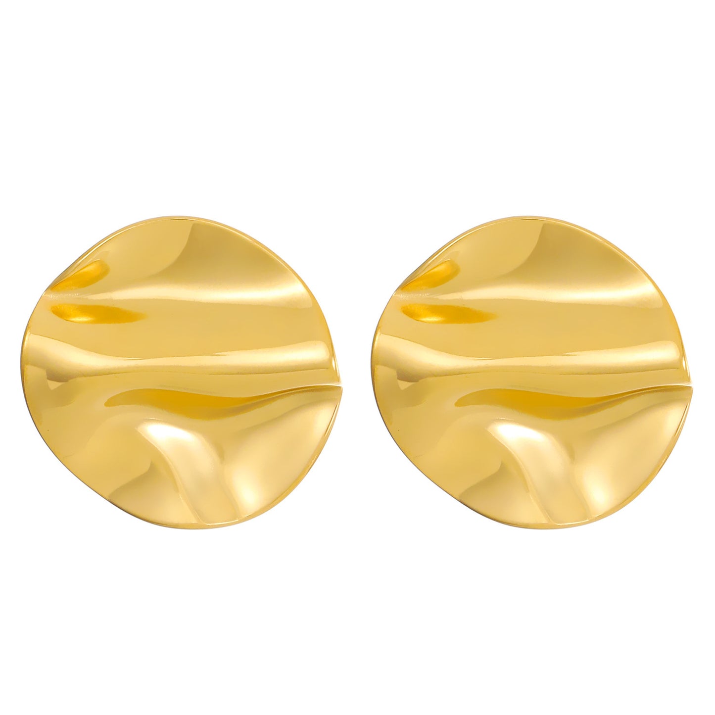 Women's Titanium Steel Pleated Geometric Retro Glossy Irregular Rings