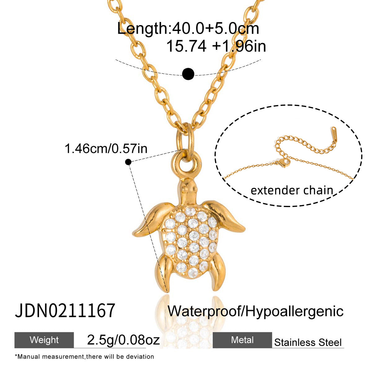 Style Gold Stainless Steel Zircon Marine Light Luxury High Necklace
