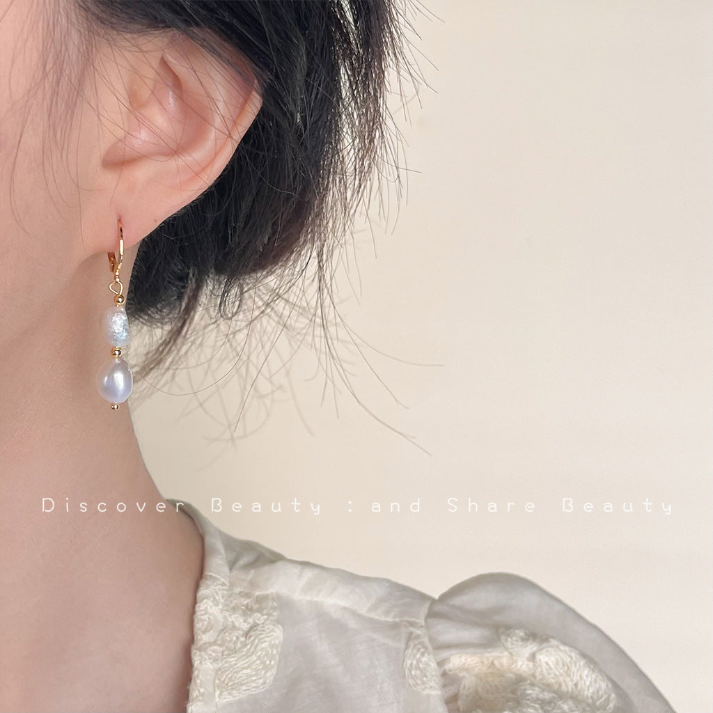 New Retro Baroque Fresh Water Pearl Earrings