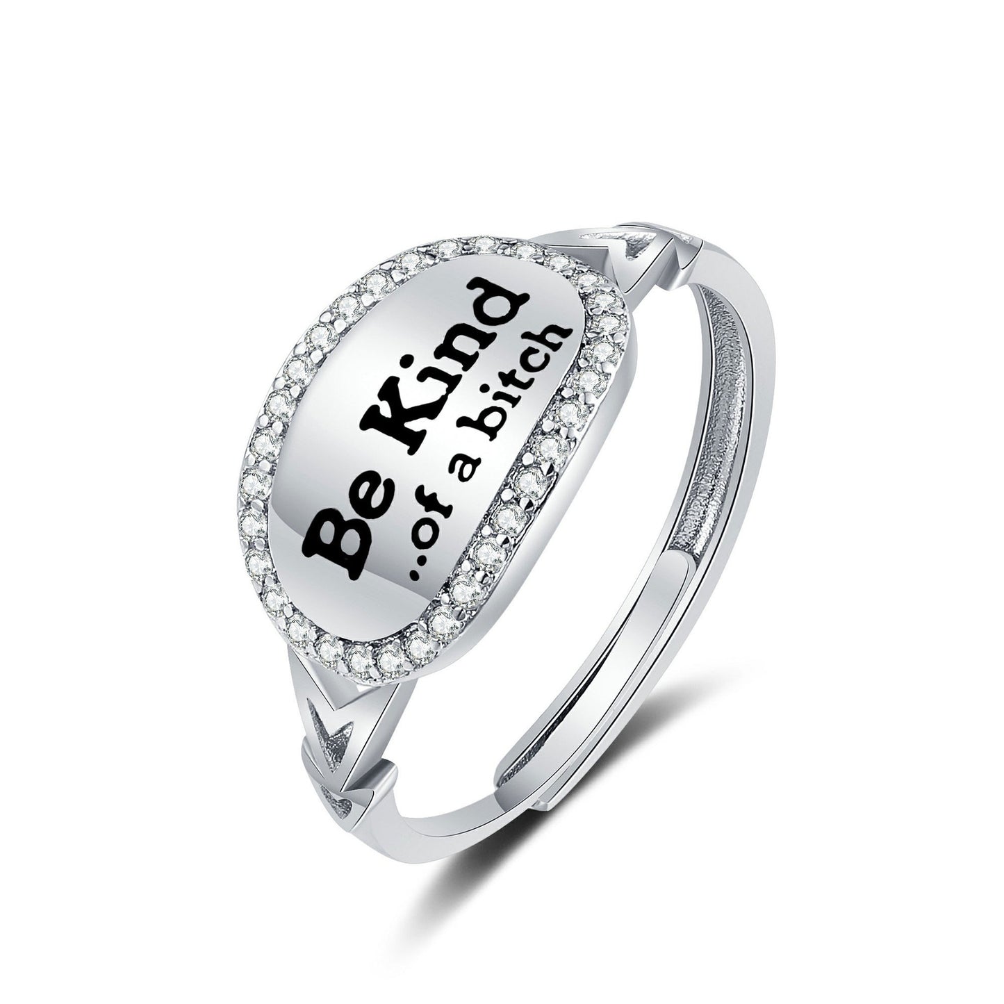 Women's English Letters Simple Stylish Opening Adjustable Rings