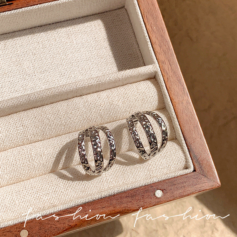 Women's Simple Cold Style Hoop Ear Clip Earrings