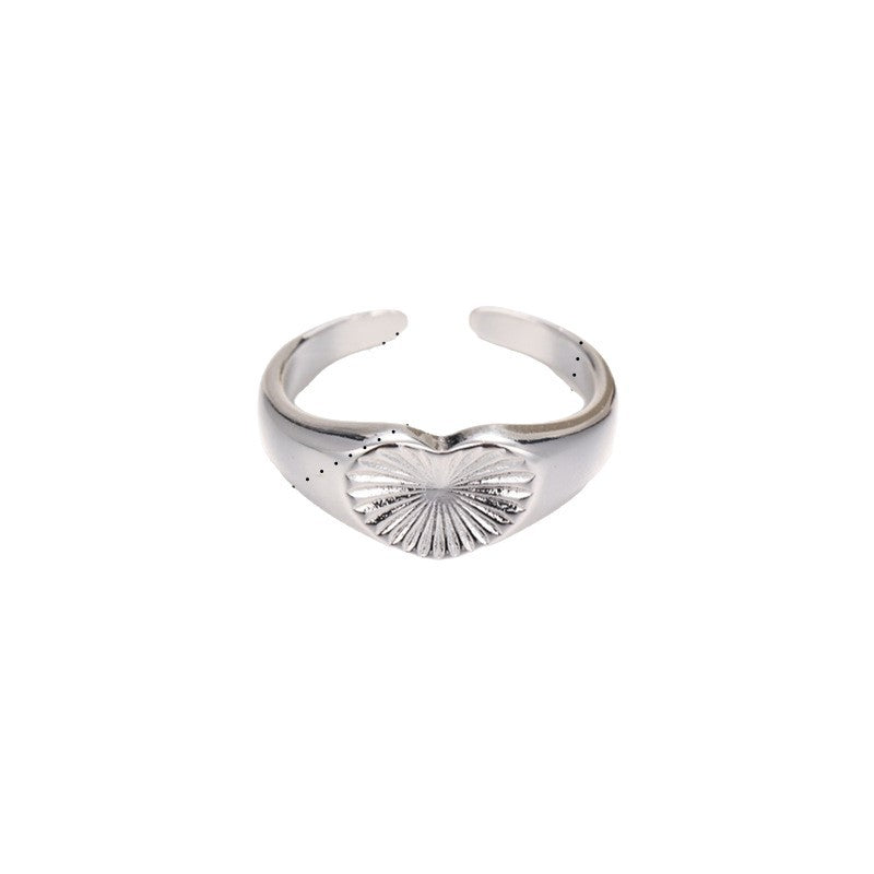 Commuter Design Slim Adjustable Opening Love Heart-shaped Ring