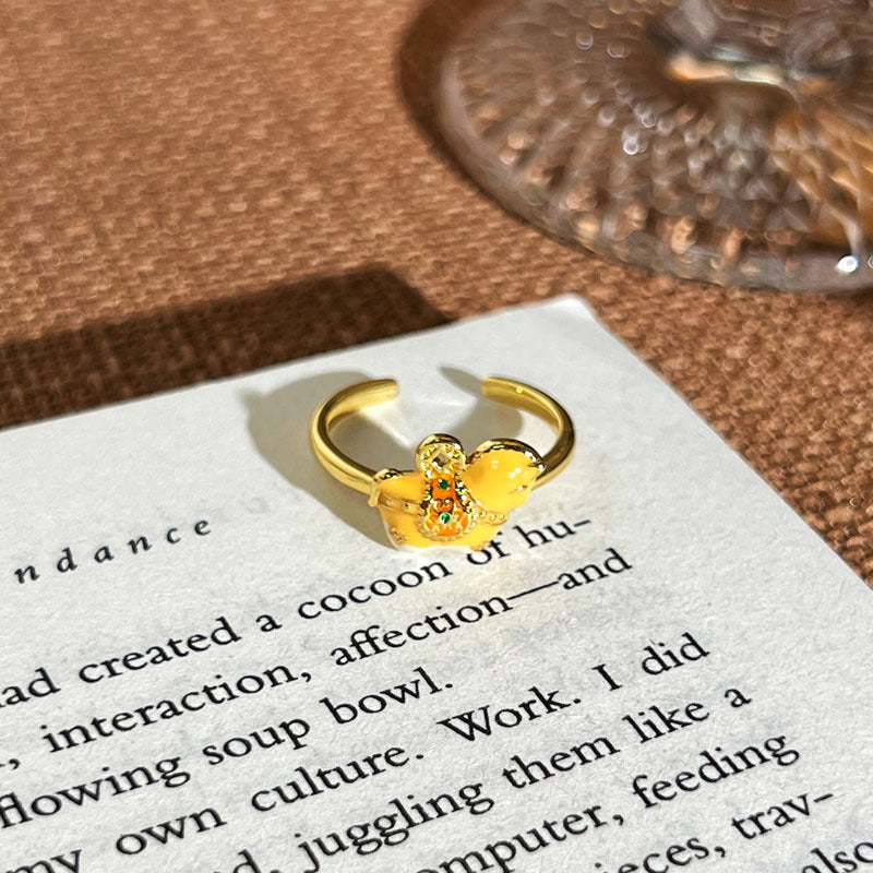 Women's Luxury Gold Retro Fashion Elegance Niche Design Open Exquisite Ring