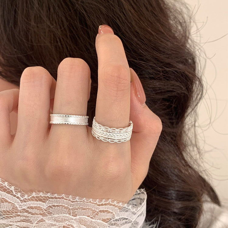 Women's Chinese Style Girdle Exquisite Hollow Lace Twin Ring