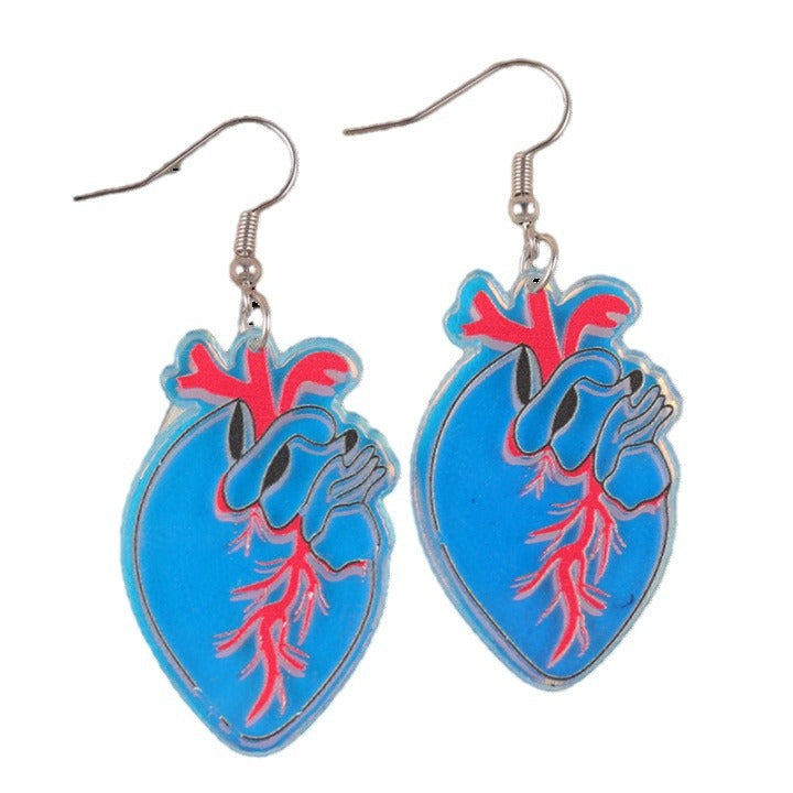 Cat Skull Heart Acrylic Personalized Eardrops Earrings