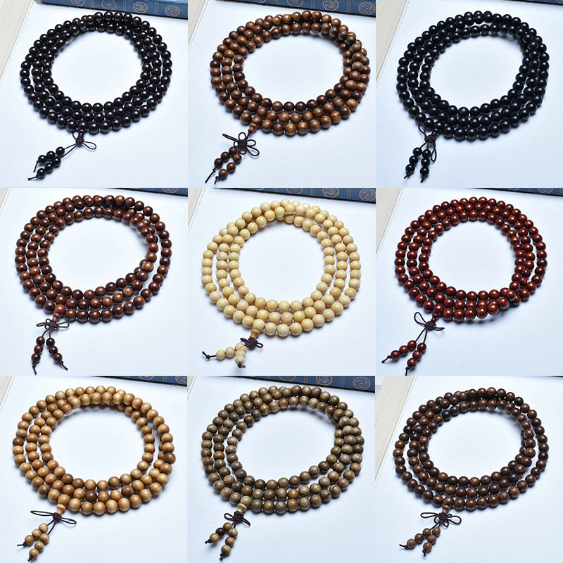 Women's & Men's Authentic Pterocarpus Wood Buddha Beads Batch Bracelet