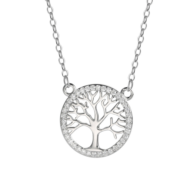 Sterling Sier Lucky Tree Female Personality Necklaces