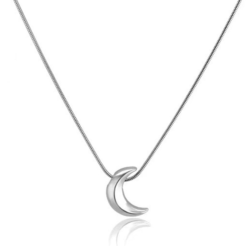Women's Curved Moon Trendy Cold Sweater Chain Necklaces