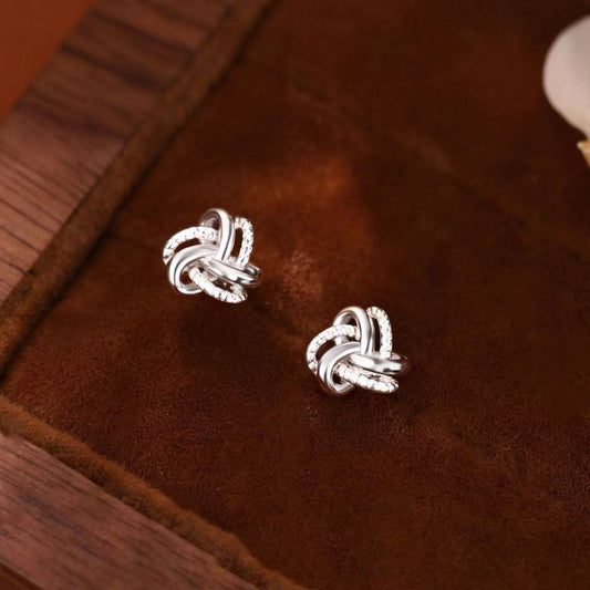 Women's Winding Ear Ball Screw Simple Advanced Everyday Joker Unique Stud Earrings