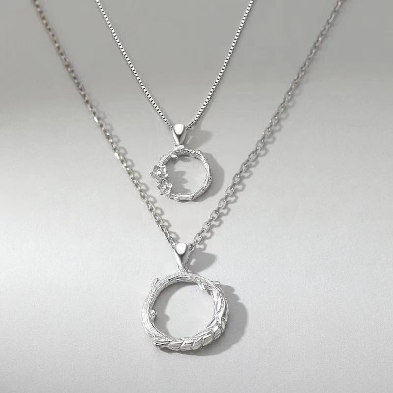 Myosotis Couple Pair Niche High Sense Thorn Flower Clavicle Chain Necklace
