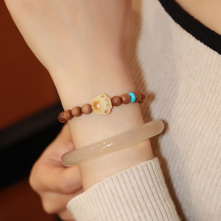 Flavor Cat's Paw Natural Fragrance Old Peach Wood Female Charcoal Bracelet